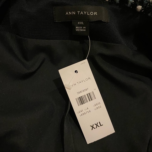SOLD - BNWT Ann Taylor Framed Tweed Topper Coat - Size XXL - Blue Black - Picture 8 of 8